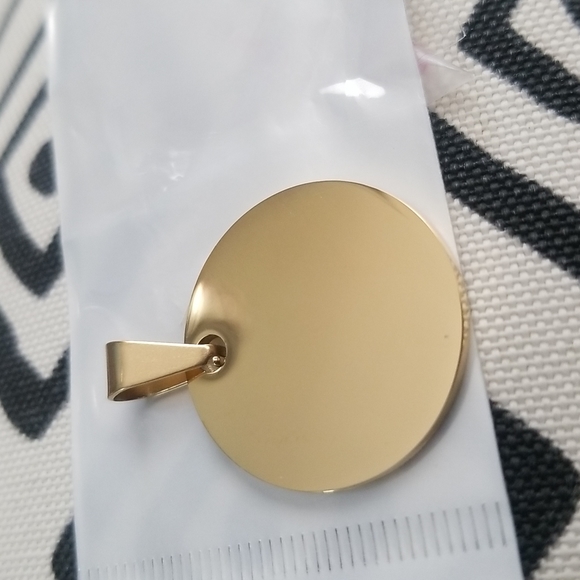 Stainless Steel Disc Pendant - Picture 3 of 5